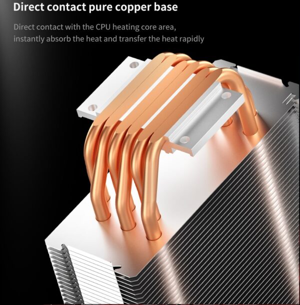 SEGOTEP LUMOS G6 - Air CPU Cooler ARGB Cooling Fan 6 Copper Heat Pipes CPU Radiator with FDB Bearing 120mm Fan PWM 1800 RPM - 82 CFM - RGB Top cover  (Black) - Image 8