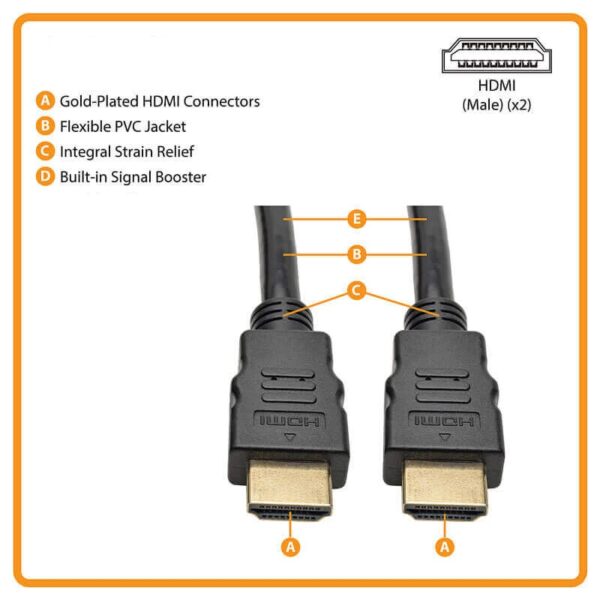 High-Speed 2.0V HDMI to HDMI Cable 30 Meter  with Signal Booster, Support 3D 4K/60Hz 1080p 720p Compatible with Camera, Camcorder, Tablet and Graphics/Video Card, Laptop - Image 3