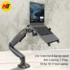 2 in 1 : F80 + FP-2 for 17" ~ 30" Monitor + 10" ~ 17" Laptop Desktop Holder Notebook Computer Mount Stand Laptop Clamp