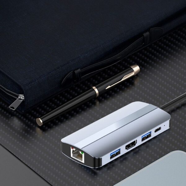 Docking Station Multifunctional 7-in-1 4K HDMI Docking Station Gigabit Ethernet  Type-c Hub to USB3.0+USB2.0+SD+TF+RJ45(100Mbps)+HDMI+PD 87W   - Image 7