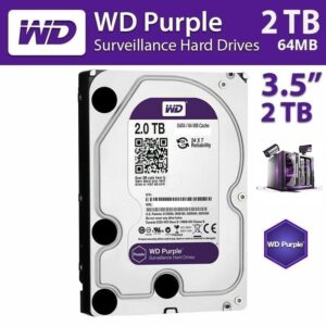 Western Digital Purple 2TB Surveillance Hard Disk Drive – 5400 RPM Class SATA 6 Gb/S -  3.5 Inch – Designed For 24×7 Systems – Supports Up To 64 HD CCTV Cameras