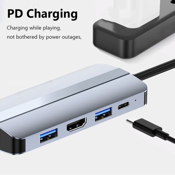 Docking Station Multifunctional 7-in-1 4K HDMI Docking Station Gigabit Ethernet  Type-c Hub to USB3.0+USB2.0+SD+TF+RJ45(100Mbps)+HDMI+PD 87W   - Image 2