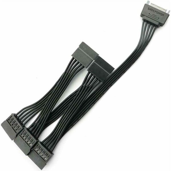 15 PIN SATA Power Extension Cable 1 Male to 5 Female - Image 4