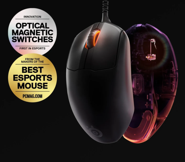 SteelSeries Esports FPS Gaming Mouse – Ultra Lightweight 69g – Prime Edition – 5 Programmable Buttons – 18K CPI TrueMove Pro Sensor – Magnetic Optical Switches – Customization - RGB Lighting – PC/Mac | OPEN BOX
