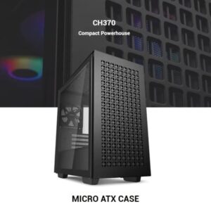 Deepcool  CH370 BK Micro- ATX PC Gaming Case - Black | Support- Mini-ITX/Micro-ATX | Pre-Installed 1 x 120 mm Rear Fan