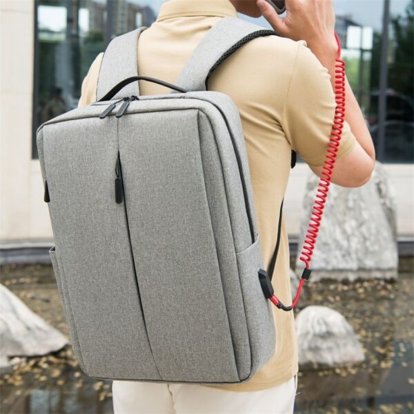 Slim Multifunctional Laptop Backpack - Waterproof - Recharge USB Port  - Shock Protection for Electronics - Inner Pocket Compartments Practical for Business Travel , University & School - Grey - Image 32