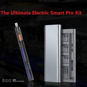 Promate Electric Screwdriver Set, Premium 62-in-1 Rechargeable Screwdriver, S2 Steel Bits, Rapid 200 RPM, 0.25-0.35nM Torque, LED Fill Light, LCD Screen and Storage Case for Electronics, PROTOOLS-62A