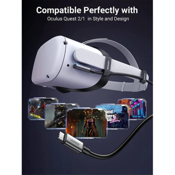 UGREEN RIGHT ANGLE USB-C TO USB-C LINK CABLE 90629 - Image 2